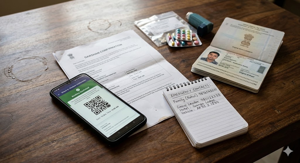 Pilgrimage documents and proof ready before departure